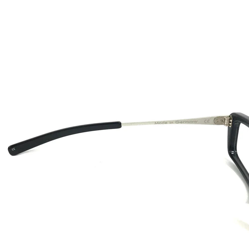 Onkel Eyeglasses Frames Buto Col 01 Black Silver Rectangle Full Rim 50-15-140